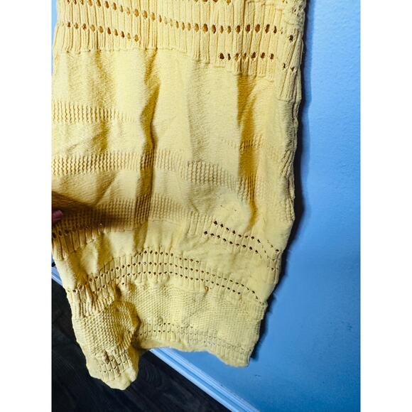 ESTEBAN CORTAZAR x RTR Yellow Knit Sweater Sleeveless Crochet Midi Dress Size XS - Picture 9 of 14